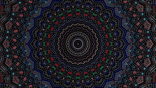 Abstract background moving stripes and flashing with shining light dots. Animation with circles