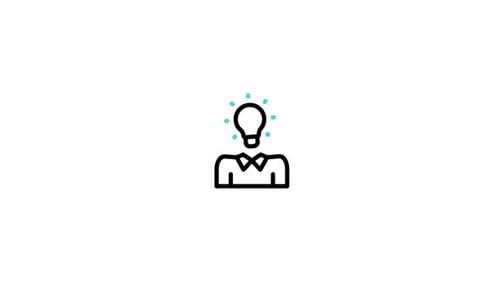Animated Idea Lightbulb Head Line Icon