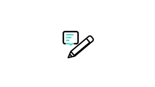 Animated Line Art Pencil Drawing Message Bubble Icon