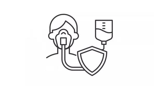 Icône linéaire animée en cas de maladie grave