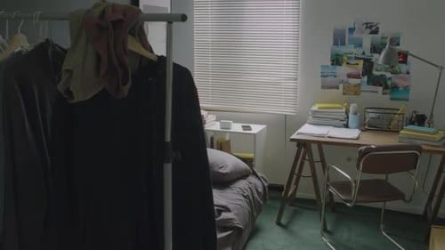 Unmade Bed in Domestic Room in Morning
