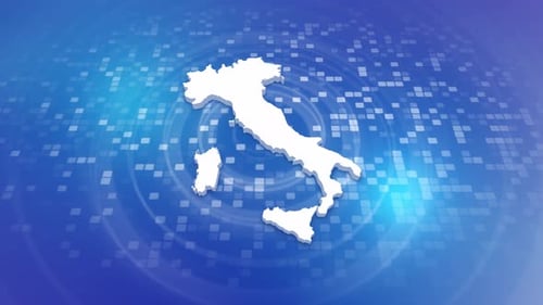Modern Digital Italy Map Reveal Animation