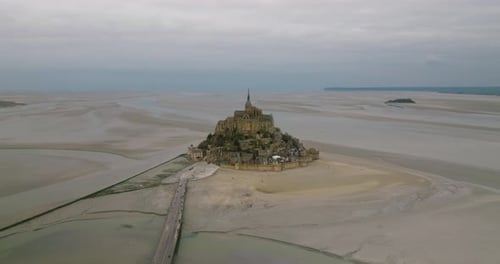 Fly Over Mont SaintMichel One of Europe's Most Unforgettable Sights Located in the Bay Where