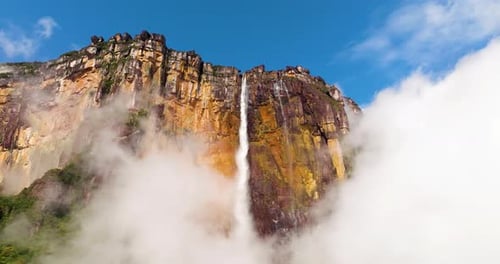 World's Tallest Uninterrupted Waterfall - Angel Falls Of Canaima National Park, Venezuela. Aerial Sh