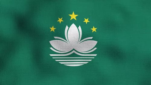 Macau National Flag Waving Loop Animation