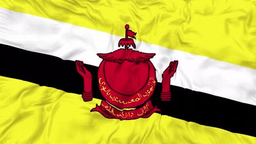 Brunei National Flag Waving Seamless Loop Animation