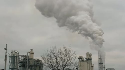 Toxic Smoke Clouds Factory Chimney
