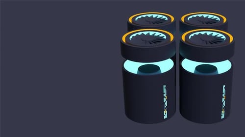 Animation de base de données cloud 3D. Cloud computing et stockage de fichiers dans le cloud. Technologie moderne