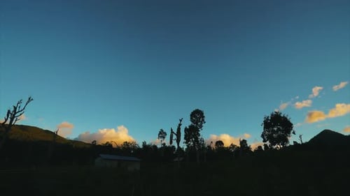 Timelapse of nights falling and rotating milky way appears in Indonesia