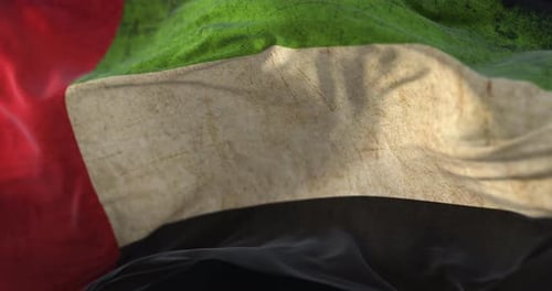 Distressed United Arab Emirates Flag Waving Background Animation