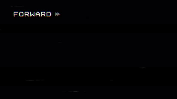 Retro VHS Glitch Forward Play Button Overlay, Backgrounds Motion ...