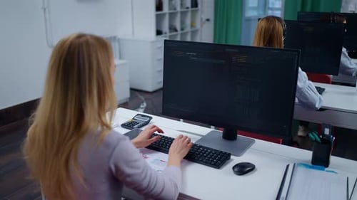 Office Job For Women Ladies Working With Computers Professionals Programming