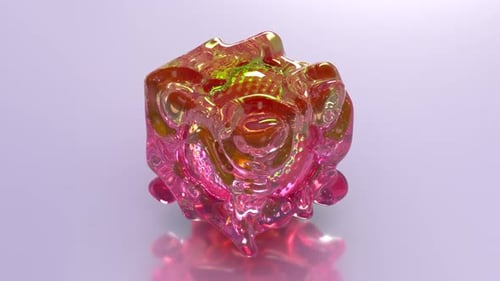 Abstract Iridescent Fluid Sphere Morphing Animation Loop