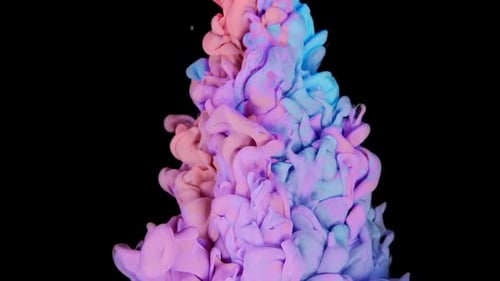 Colorful Inks Mixing in Abstract Composition