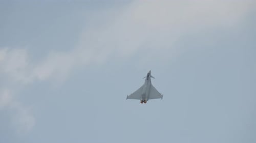 Fighter Jet Flying Through Sunny Sky