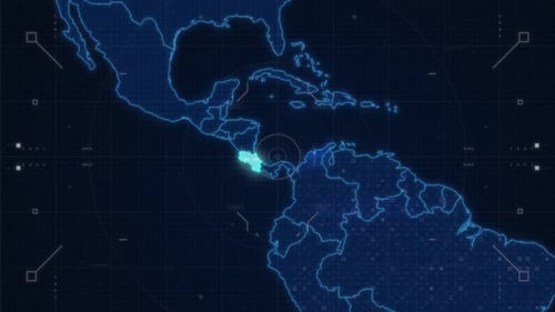Animated Global Map with Futuristic Data Scan and Highlight