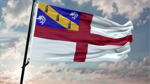 Herm Flag Background Realistic Waving In The Wind 4K