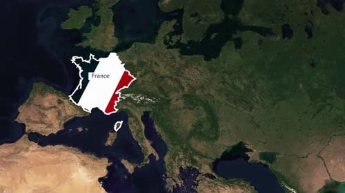 France Flag map