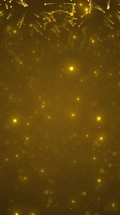 Golden Glittery Fireworks Particle Background for Celebrations