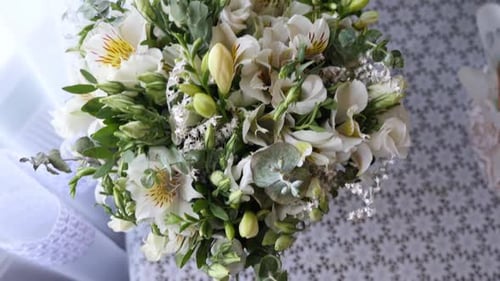 Close Up of a Decorative Wedding Bouquet