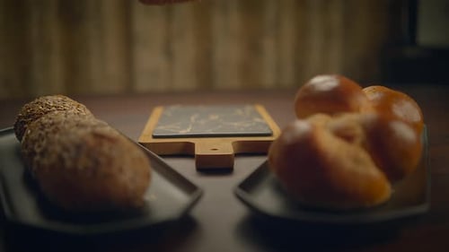 Delicious Bread Rolls Displayed on Table