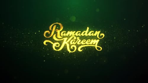 Ramadan Kareem Golden Glowing Title Animation