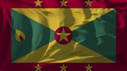 Realistic Waving Grenada Flag Animation