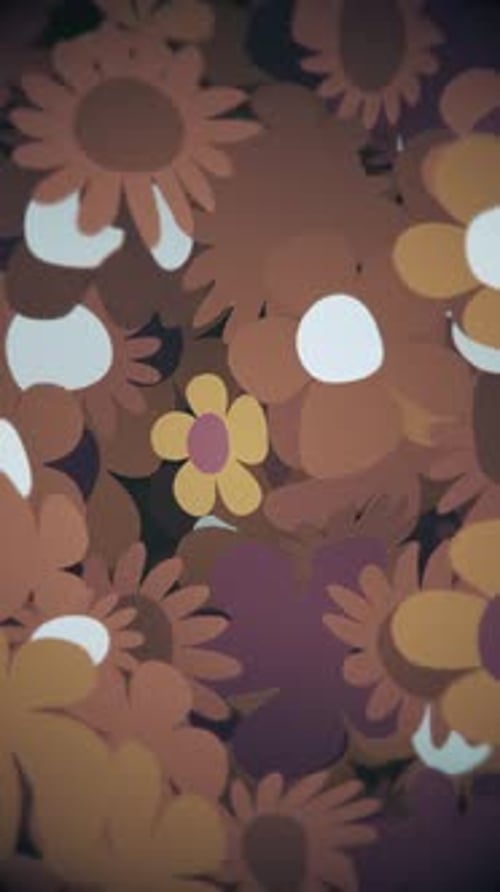 Retro Abstract Flower Animated Background