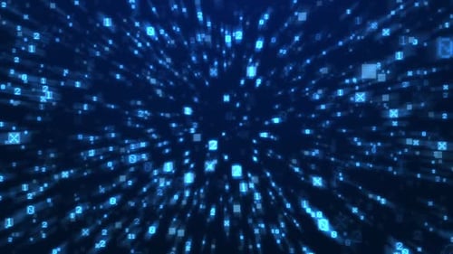 Binärcode-Animation auf futuristischem blauem Hintergrund HD