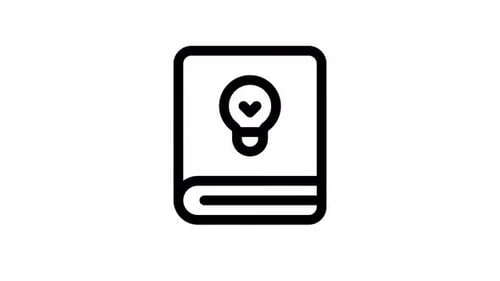 Animated Minimalist Book and Lightbulb Idea Icon