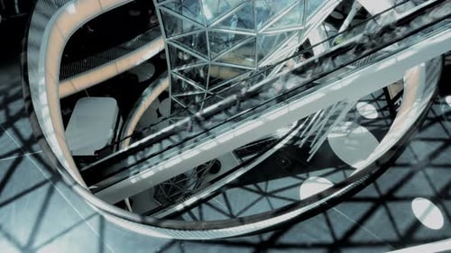 Exploring Abstract Architectural Design with Reflective Surfaces and Geometric Shapes