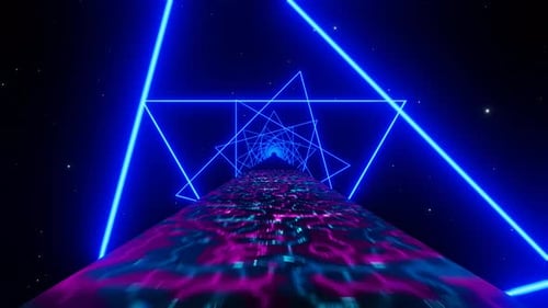 Blue And Pink Space Bridge Background Loop Animation In 4K