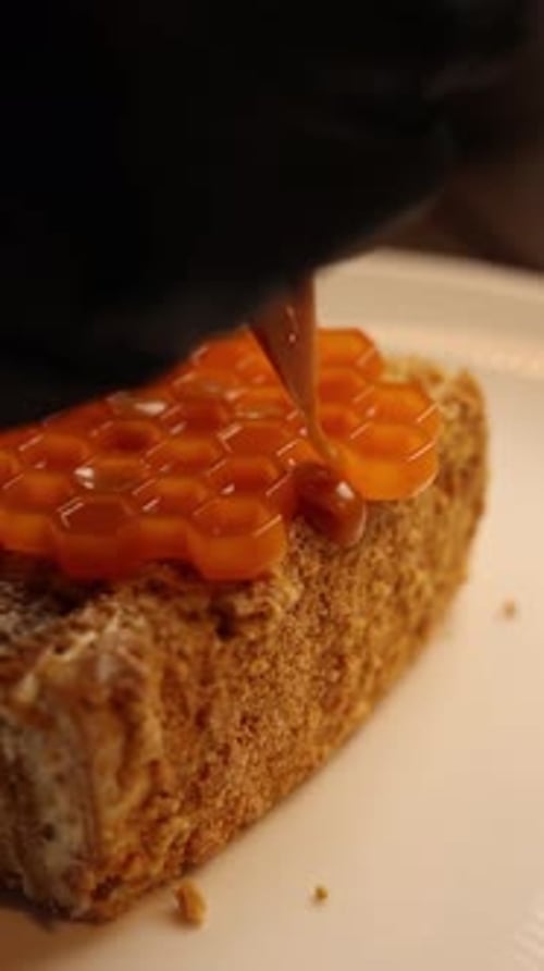 Pastry chef prepares delicious desserts at the restaurant