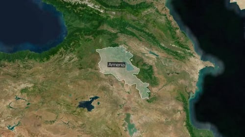 Animated Earth Map Zoom and Armenia Border Reveal