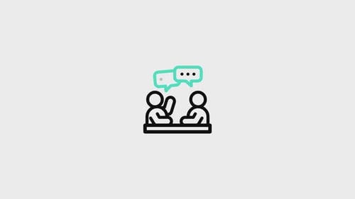 Flat Design Icon Animation of People Talking