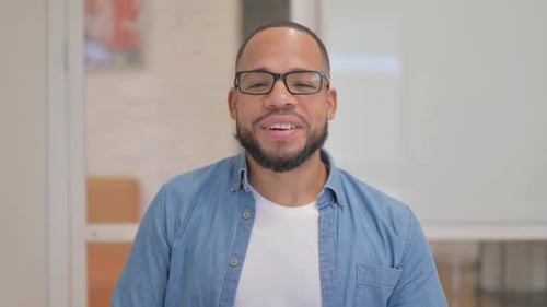 Man Talking and Waving in Close Up Shot