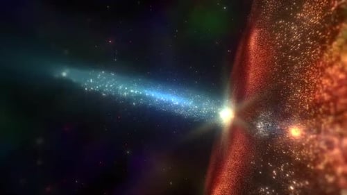 Galaxien-Animation mit bunten Glitzerlichtern