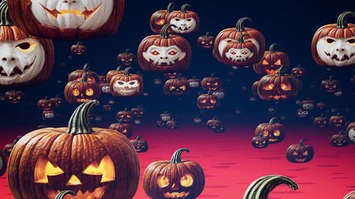 Halloween Pumpkins Spooky Flying Jack O' Lanterns