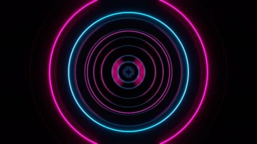 Cyan And Pink Gradual Neon Radar Glow Background VJ Loop In 4K