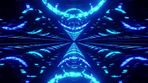 Double Rings Vertical Blue Tunnel Vj Loop Animation Background