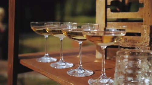 Champagne Glasses Prepared for Celebration Event