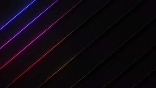 Abstract Neon Rainbow Diagonal Lines Background Loop