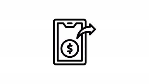 Money Transfer – Line Animated Icon – Alpha Channel – 4K