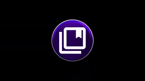 3D Book Icon Glossy Rotating Loop