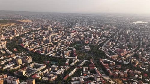 Aerial Panoramic View of Yerevan City