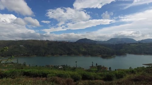 Travel, Tourism, Vacation and Summer Holidays Concept - View to Lake Or