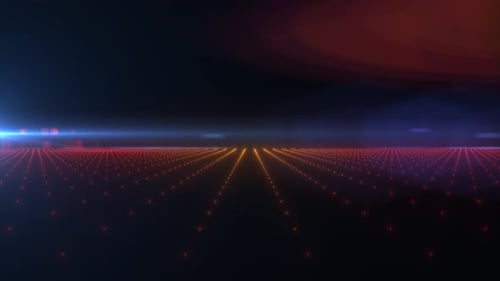 Futuristic Digital Grid Animated Background with Glowing Dots