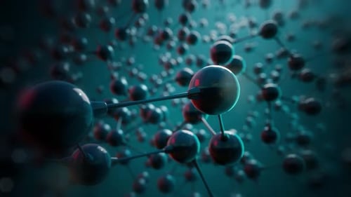 Futuristic 3D Molecular Network Science Background Animation