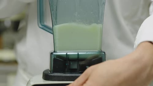 Blending Ingredients in a Commercial Blender