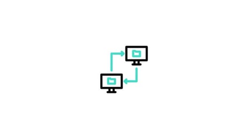 Flat Design Animation of Data Transfer and Network Connection
